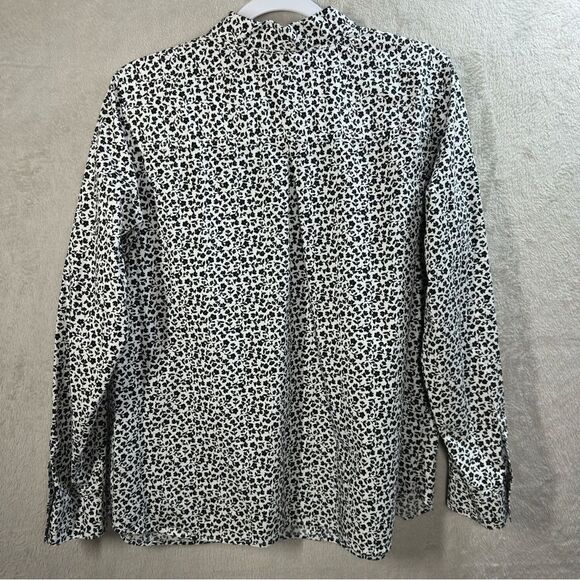 Croft & Barrow Floral Print Button Front Blouse Shirt Roll Tab Sleeve Plus Sz 1X - Picture 7 of 8